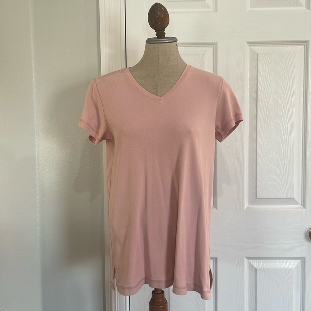 Vintage Y2K gap short sleeve tunic top 100% cotton V-neck tee pink womens size M